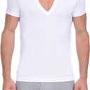 2(X)IST Men's Pima Cotton Slim Fit Deep V-Neck T-Shirt (White)