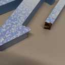 COCHIE Wooden Winter Let It Snow Sign, Snowflake Winter Decorations for Home, Office, Shelf, Mantel, Indoor, Blue White Wood Table Top Party Decor (Blue)