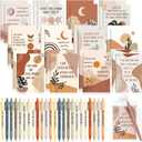 24 Set/48 Pcs Positive Affirmation Gift Set Gratitude Notebooks with Pens Small Bags Motivational Encouragement Notepads Daily Affirmations Journal for Women Stress Relief Self Care (Rainbow)