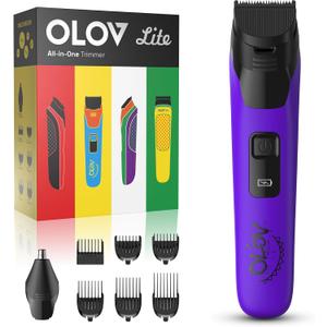 Electric Beard Trimmer for Men,Nose Hair Trimmer &Mens Electric Razor 10-in-1 Grooming Kit Cordless Shaver Gift-Ready for Men(Purple)