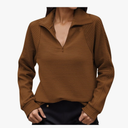 Womens Comfort Half Zip Up Stand Collar Sweatshirts for Women Winter Fall Collared Quarter Zip Up Long Sleeve Fashion XL