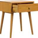 NTC Solid Oak Lux Nightstand with Drawer, Mid Century Modern Side Table Bedroom, Bedside Furniture, Night Stand, End Table, Easy Assembly - Rustic Oak