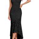 Womens Floral Jacquard Ruched Mermaid Hem Bodycon Cami Maxi Dress Going Out Party Dress Summer, Large