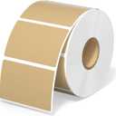 MUNBYN 2.25"x1.25" Thermal Sticker Labels, Brown Self-Adhesive Barcode Label Paper for Direct Thermal Printer and Business, Multi-Purpose Rectangle Address Shipping Mailing Stickers,1000 Sheets/Roll