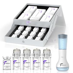 Micro Infusion System for Face & Neck-Micro Infusion Kit to Leave Skin Firmer & Smoother-0.25mm Facial Stamp with Collagen & Hyaluronic Acid Serum for At Home Glow and Anti-Aging-3 Month Supply