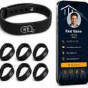 Tap Wristband - NFC Tags Digital Business Card - Tap NFC & Scan QR Code Bracelet - No Fee, No Subscription - Works on iPhone, Android (Black, Pack 6)