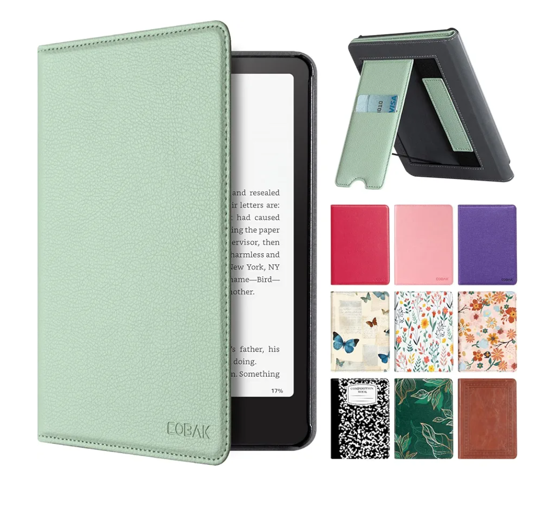 CoBak Stand Case for 7" Kindle Paperwhite 12th Gen 2024 and Kindle Colorsoft with Hand Strap - Compatible with MagSafe, for Samsung/Belkin/Anker Wireless Charging Pads, Durable, Auto Sleep Wake