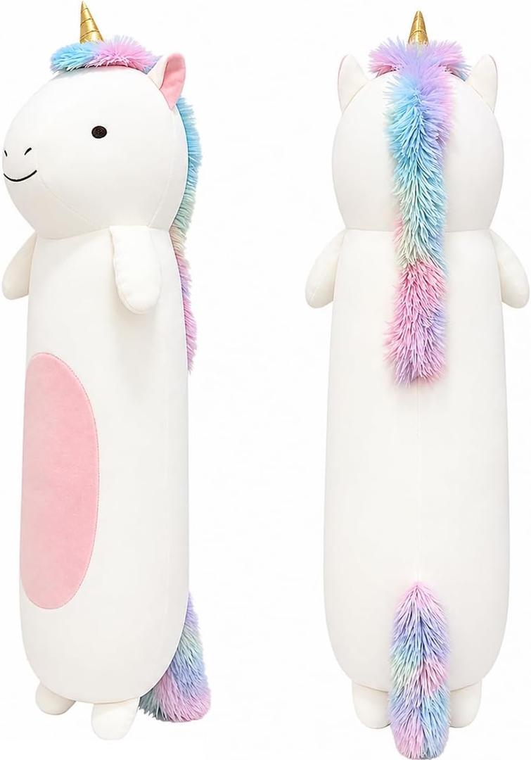 Tianmihou 36 Long Unicorn Plush Body Pillow, Giant Cute Colorful Unicorn Stuffed Animals, Large Unicorn Squishy Soft Plushies Toy, Gifts for Kids Girls and Boys, Birthdays