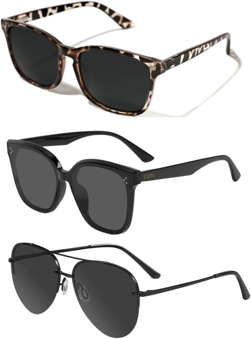 TIJN Polarized Sunglasses Women Men Oversized,UV Protection Sun Glasses Trendy Style,Large Square Shades,Big Frame Shady Rays