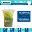 Freshware Clear Plastic Cups with Flat Lids and Straws [100 Cups - 16 oz] Disposable Cup for Iced Coffee, Smoothie, Milkshake, Cold Drinks, Translucent