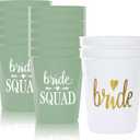 PartyGifts&beyond Bachelorette Party Cups 13packs Bride Squad Plastic Cups for Bridesmaid Bridal Shower Wedding Decorations
