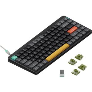 NuPhy Air75 V2 Portable 75% Low Profile Keyboard,84 keys RGB Backlight Wireless Mechanical Keyboard,Supports Bluetooth/2.4G/USB-C,Compatible with Windows/Mac OS/Linux Systems-Black Gateron Moss Switch