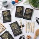 TaoBary 24 Sets Occupational Therapy Month Appreciation Gift Bulk Black A6 Leather Notebook Journal with Bamboo Pen for Occupational Therapist Staff Coworker Nurse Graduation Supplies (OT Classic)