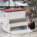 Automatic Chicken Feeder No Waste 25lbs Treadle Chicken Feeder Galvanized with Rat Proof Cover and Weatherproof Lid for Fowl,Pheasants,Duck and Roosters