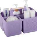 rejomiik Portable Shower Caddy Basket Plastic Cleaning Caddy Organizer Storage Tote with Handle for Bathroom, College, Dorm Room Essentials, Purple
