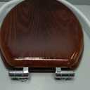 Wood Toilet Seat with Zinc Alloy Hinges (Elongated, Walnut)