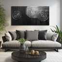 Modern Wall Pictures for Living Room Black and Silver Abstract Canvas Art Wall Decor for Dining Room Large Wall Canvas for Office Size 29 x 58 Inch
