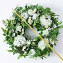 24 Inch Spring Summer Wreaths for Front Door, Spring Wreath,Summer Door Wreaths Outside,Large Floral Flowers Wreath with White Hydrangea for All Seasons Indoor Outdoor Home Decor