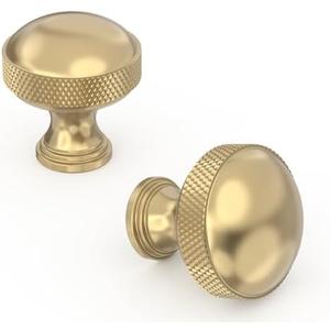 Asidrama 10 Pack Champagne Bronze Kitchen Cabinet Knobs Knurled Cabinet Pulls Hardware Zinc Knobs for Dresser Drawers