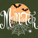 Halloween Momster T-Shirt for Women Funny Spider Bat Tee Mom Ster Letter Print Tee Tops (M)