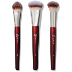 BK Beauty Core Complexion Trio Makeup Brushes Set (3PC) – Foundation, Concealer, and Blending Brushes for Liquid, Cream & Powder – Vegan, Cruelty-Free, Ultra-Soft Face Makeup Brushes
