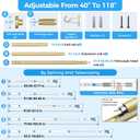 AIZESI 41-118 Inch Heavy Duty Gold Tension Curtain Rod - No Drilling, Adjustable, Rust-Proof for Outdoor, Living Room, Bathroom