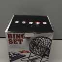 Bingo Game Set with 150 Balls, 8 Metal Bingo Cage with Non-Slip Feet & Storage Bag Deluxe Bingo Set with 100 Large Print Cards,150 Chips, Master Board for Adults, Seniors & Large Groups