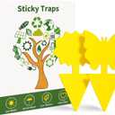Fruit Fly Traps, 100 Pack Yellow Sticky Traps, Fungus Gnat Traps, Plant Fly Stickers for Indoor and Outdoor Use Protect The Plant