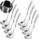 Patelai Hot Pot Slotted Ladle Set Stainless Steel Soup Ladle Strainer Scoops Cooking Skimmer Cookware Utensil for Hotpot Scooping Sauce Serving, 12 Inch(8 Pcs,Silver)