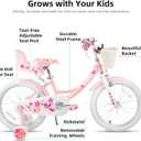 JOYSTAR Unicorn 18" Kids Bike for 5-8 Years Girls 18 Inch Bike Pink