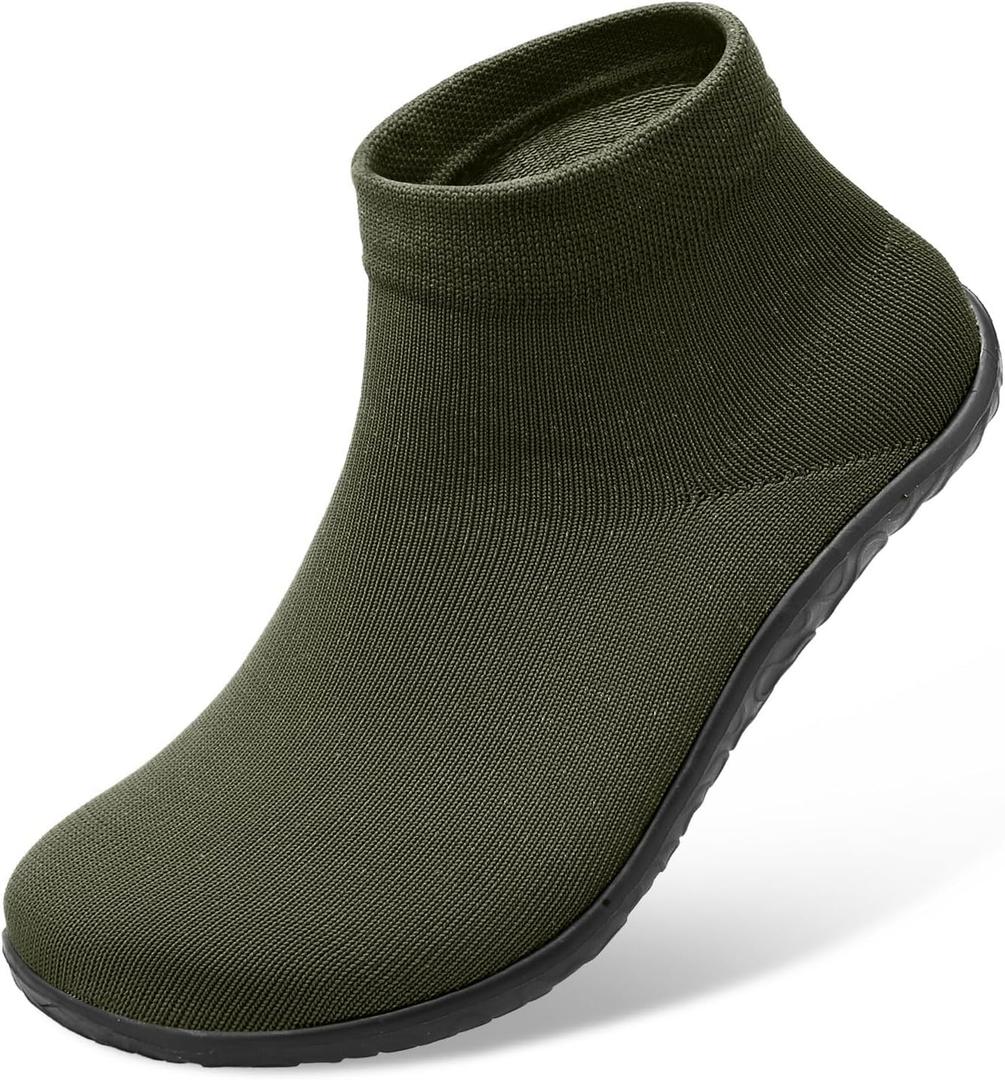 SKASO Minimalist Barefoot Sock Shoes for Women Men with Multi Purpose & Ultra Portable & Non Slip Sole (9.5-10.5 Women/7.5-8 Men, Army Green)