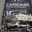 CAMPMAC Black Tarps Heavy Duty Waterproof 5x7, 12 Mil Thick, High Durability, Rip and Tear Resistant with Metal Grommets Every 20 Inches