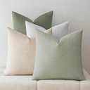 a moment Waterproof Throw Pillow Covers Set of 4,18x18 Inch Outdoor Stain Resistant Pet Friendly Pillowcases Cushion Covers for Patio Sofa and Living Room,Green