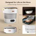 Portable Foldable Washing Machine, Mini Washer for Deep Cleaning, Ideal for Underwear Baby Clothes, Compact for Apartment Dorm Hotel 20L Grayish White