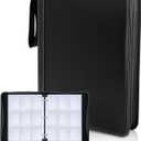 CLOVERCAT 9 Pocket Waterproof Trading Card Binder, Trading Album Display Holder, Expandable, 720 Double Sided Pocket Album, Compatible with Gaming Cards, Yugioh, MTG and Other TCG (Black Edge, Black)