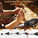 GOXAWEE Rotary Tool Kit with MultiPro Keyless Chuck and Flex Shaft -140pcs Accessories Variable Speed Electric Drill Set for Handmade Crafting Projects and DIY Creations (Black)