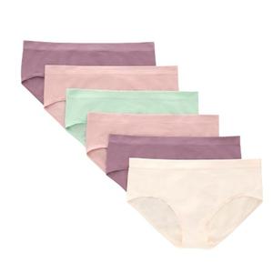 Hanes Girls' Hipster Underwear Pack, Seamless Comfort Tween Panties, Assorted Colors, 6-pack M