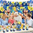 42Pack Warriors Basketball Party Supplies Pack IncludesBannerCake TopperBlackdrop,Balloons for The Warriors party decoration