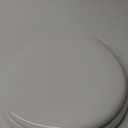 MAYFAIR 844CP 000 Edgewater Toilet Seat with Chrome Hinges will Never Come Loose, ROUND, Durable Enameled Wood, White