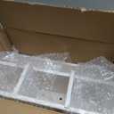 Suli Extra Large Kitchen Utensils Holder with 4 Compartments, White Wooden Utensil Organizer for Kitchen Countertop, Farmhouse Utensil Storage, Rustic Cooking Utensils - White Grain