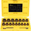 Topec Stripped Bolt Extractor Kit, 18-Piece Bolt Extractor Socket Set, 3/8" Drive Rounded Nut Remover Set for Broken, Rusted Fasteners