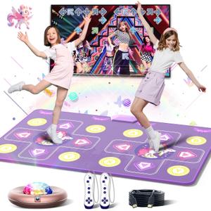 Dance Mat for Girls Boys - Wireless Dance Pad for TV with Camera, Plug and Play Double User Dance Mat Game, Danceing Mat for Family Games, Christmas and Birthday Gift Toys for Kids and Adults (Unicorm Theme)