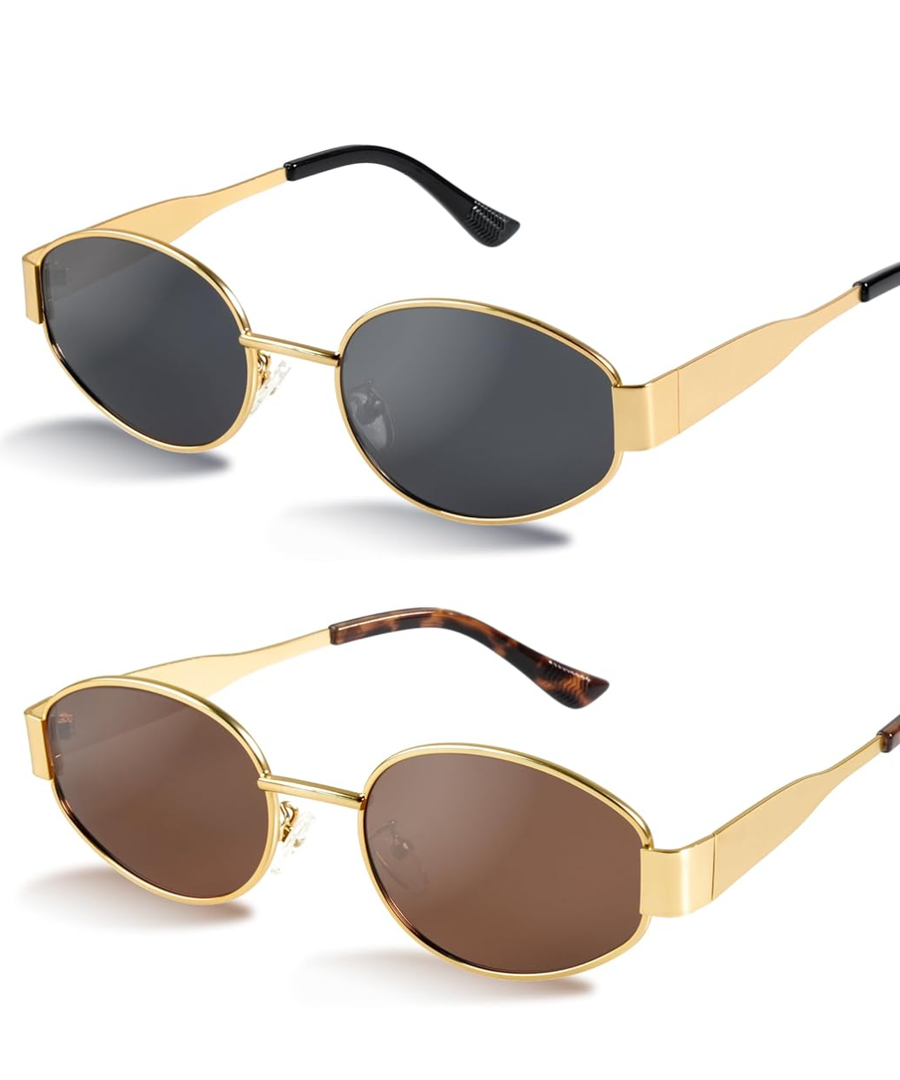 livho 2025 Trendy Oval Sunglasses - Stylish Polarized Shades for Everyday - Retro Metal Frames