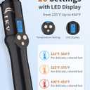 1/2 Inch Curling Wand for Short&Long Hair,Dual Voltage Small Wand Curling Iron for Tight Curls, Extral Long Hair Curling Iron with Tourmaline Ceramic,10 Adjustable Temp