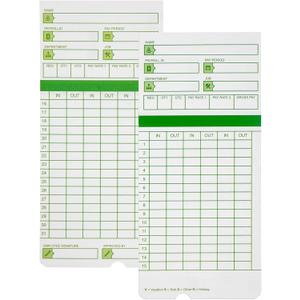 TLPMSK Time Cards for Employees Monthly, Numbered Days, All Pay Periods, 300 Count, 2-Sided, 3 3/ 8" x 7 3/ 8", Green Print, Timecards for Time Clocks