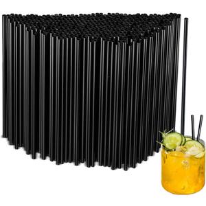 500Pcs Black Disposable Straws5.12 Straight Flat Straw,0.16 Diameter, For Kitchen,Bar,Club,Drinks, Milk, Soda, Party, Whiskey (500, 5.12'')