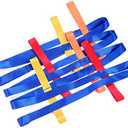 TecUnite 2 Packs Short Walking Rope with 12 Handles Outdoor Safety Daycare Rope Leashes for Preschool Kids Children Toddlers Daycare Schools Teachers, 12 Children 2 Adults(Assorted Color)