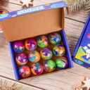 12 Pack Galaxy Slime Balls Valentines Slime Party Favors, Non-Sticky, Soft Slime Kit for Classroom Prizes, Stocking Stuffers, Goodie Bag Stuffers,Easter Basket Stuffers for Kids Boys Girls