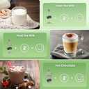 Maestri House Milk Frother, Variable Temp and Froth Thickness DualFro 600 Milk Frother Steamer, 21OZ Smart Touch Control Milk Warmer, Dishwasher Safe, Memory Function for Latte&Hot Chocolate (White)