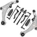 ASTAPRO - Front End 10pc Suspension Kit for 2007-2013 Nissan Altima, 2 Lower Control Arms w/Ball Joints Inner & Outer 4 Tie Rods 2 Boots 2 Sway Bars Replacement 2008 2009 2010 2011 2012 Altima